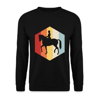 Dressage Cavalier de dressage Cheval d’équitation - Sweat-shirt Unisexe - noir - Devant - Alina (178cm) & Michal (187cm)