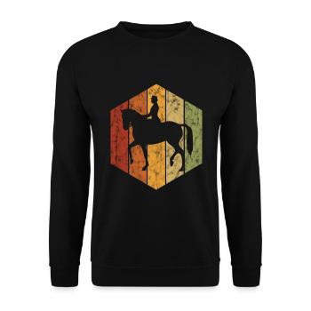 Dressage Cavalier de dressage Cheval d’équitation - Sweat-shirt Unisexe - noir - Devant - Alina (178cm) & Michal (187cm)