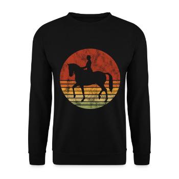 Dressur Dressurreiten Dressurreiter Reiten Pferd - Unisex Pullover - Schwarz - Vorne - Alina (178cm) & Michal (187cm)