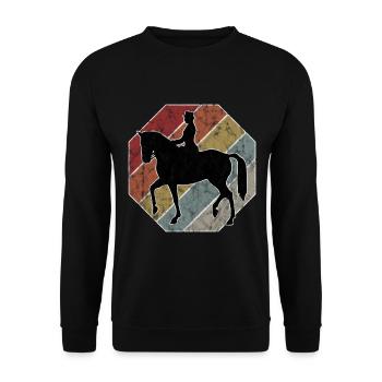 Dressage Cavalier de dressage Cheval d’équitation - Sweat-shirt Unisexe - noir - Devant - Alina (178cm) & Michal (187cm)