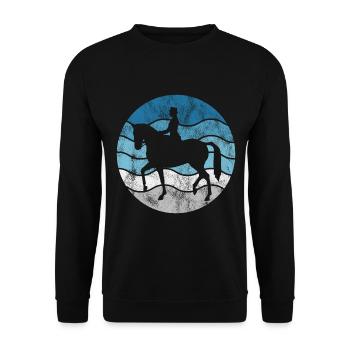 Dressage Cavalier de dressage Cheval d’équitation - Sweat-shirt Unisexe - noir - Devant - Alina (178cm) & Michal (187cm)