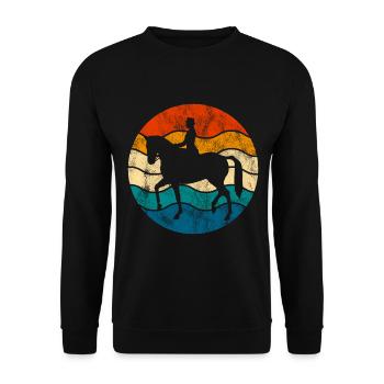 Dressage Cavalier de dressage Cheval d’équitation - Sweat-shirt Unisexe - noir - Devant - Alina (178cm) & Michal (187cm)