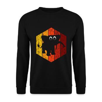 Elefanten Elefant für Kinder - Unisex Pullover - Schwarz - Vorne - Alina (178cm) & Michal (187cm)