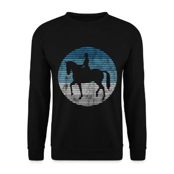 Dressur Dressurreiten Dressurreiter Reiten Pferd - Unisex Pullover - Schwarz - Vorne - Alina (178cm) & Michal (187cm)