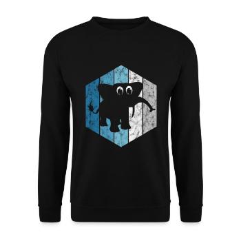 Elefanten Elefant für Kinder - Unisex Pullover - Schwarz - Vorne - Alina (178cm) & Michal (187cm)