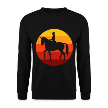 Dressur Dressurreiten Dressurreiter Reiten Pferd - Unisex Pullover - Schwarz - Vorne - Alina (178cm) & Michal (187cm)