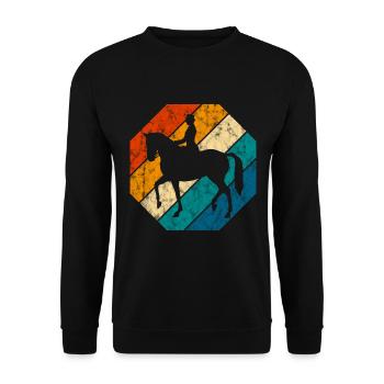 Dressur Dressurreiten Dressurreiter Reiten Pferd - Unisex Pullover - Schwarz - Vorne - Alina (178cm) & Michal (187cm)