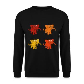 Elefanten Elefant für Kinder - Unisex Pullover - Schwarz - Vorne - Alina (178cm) & Michal (187cm)