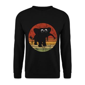 Elefanten Elefant für Kinder - Unisex Pullover - Schwarz - Vorne - Alina (178cm) & Michal (187cm)