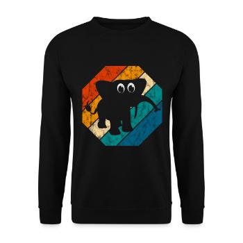 Elefanten Elefant für Kinder - Unisex Pullover - Schwarz - Vorne - Alina (178cm) & Michal (187cm)