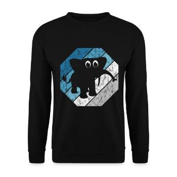 Elefanten Elefant für Kinder - Unisex Pullover - Schwarz - Vorne - Alina (178cm) & Michal (187cm)