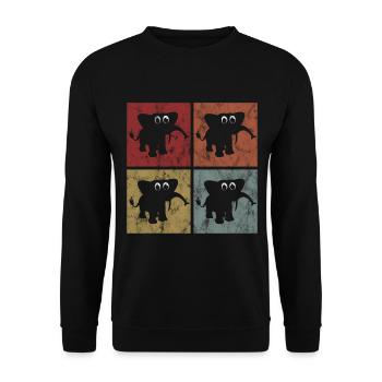 Éléphant Éléphant pour enfants - Sweat-shirt Unisexe - noir - Devant - Alina (178cm) & Michal (187cm)