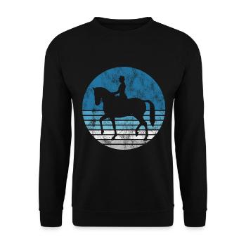 Dressage Cavalier de dressage Cheval d’équitation - Sweat-shirt Unisexe - noir - Devant - Alina (178cm) & Michal (187cm)