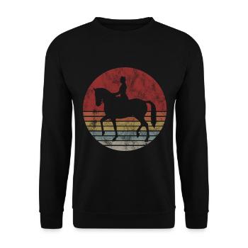 Dressage Cavalier de dressage Cheval d’équitation - Sweat-shirt Unisexe - noir - Devant - Alina (178cm) & Michal (187cm)