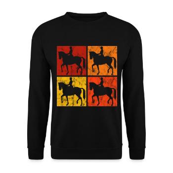 Dressage Cavalier de dressage Cheval d’équitation - Sweat-shirt Unisexe - noir - Devant - Alina (178cm) & Michal (187cm)