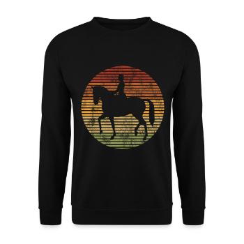 Dressage Cavalier de dressage Cheval d’équitation - Sweat-shirt Unisexe - noir - Devant - Alina (178cm) & Michal (187cm)