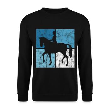 Dressage Cavalier de dressage Cheval d’équitation - Sweat-shirt Unisexe - noir - Devant - Alina (178cm) & Michal (187cm)