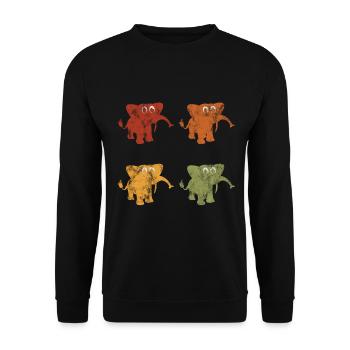Elefanten Elefant für Kinder - Unisex Pullover - Schwarz - Vorne - Alina (178cm) & Michal (187cm)