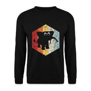 Elefanten Elefant für Kinder - Unisex Pullover - Schwarz - Vorne - Alina (178cm) & Michal (187cm)
