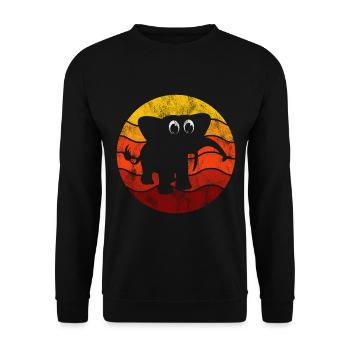 Elefanten Elefant für Kinder - Unisex Pullover - Schwarz - Vorne - Alina (178cm) & Michal (187cm)