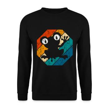 Frosch Frösche Geschenk für Kinder Lustig Witzig - Unisex Pullover - Schwarz - Vorne - Alina (178cm) & Michal (187cm)