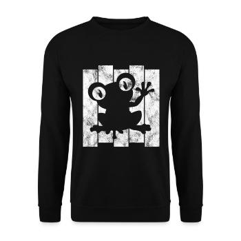 Frog Frogs Gift for Kids Funny Funny - Unisex Sweatshirt - black - Front - Alina (178cm) & Michal (187cm)