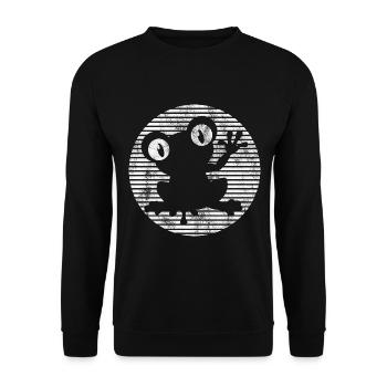 Frog Frogs Gift for Kids Funny Funny - Unisex Sweatshirt - black - Front - Alina (178cm) & Michal (187cm)