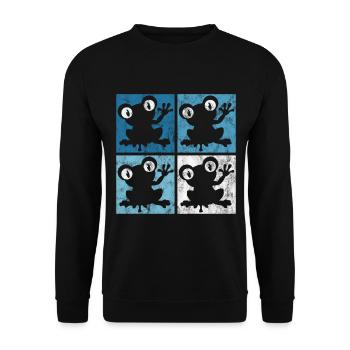 Frog Frogs Gift for Kids Funny Funny - Unisex Sweatshirt - black - Front - Alina (178cm) & Michal (187cm)