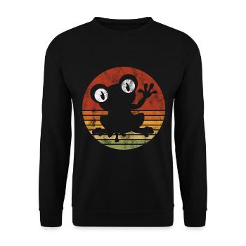 Frog Frogs Gift for Kids Funny Funny - Unisex Sweatshirt - black - Front - Alina (178cm) & Michal (187cm)