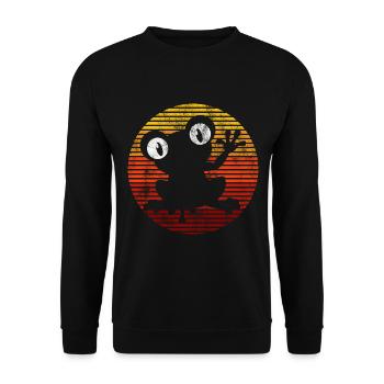 Frog Frogs Gift for Kids Funny Funny - Unisex Sweatshirt - black - Front - Alina (178cm) & Michal (187cm)