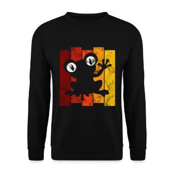 Frosch Frösche Geschenk für Kinder Lustig Witzig - Unisex Pullover - Schwarz - Vorne - Alina (178cm) & Michal (187cm)