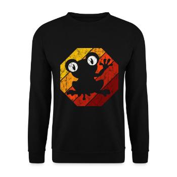 Frosch Frösche Geschenk für Kinder Lustig Witzig - Unisex Pullover - Schwarz - Vorne - Alina (178cm) & Michal (187cm)
