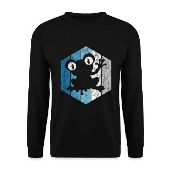 Frosch Frösche Geschenk für Kinder Lustig Witzig - Unisex Pullover - Schwarz - Vorne - Alina (178cm) & Michal (187cm)
