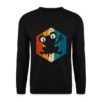 Frog Frogs Gift for Kids Funny Funny - Unisex Sweatshirt - black - Front - Alina (178cm) & Michal (187cm)