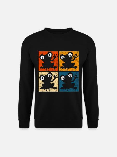 Frosch Frösche Geschenk für Kinder Lustig Witzig - Unisex Pullover - Schwarz