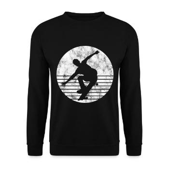 Skateboarder Skateboard Skater Skate Skateing - Sweat-shirt Unisexe - noir - Devant - Alina (178cm) & Michal (187cm)