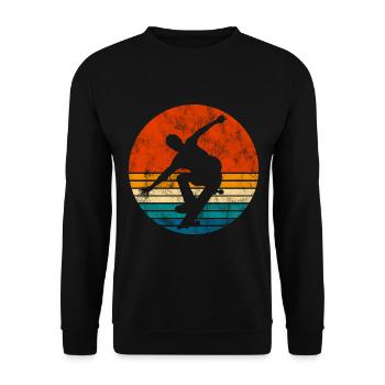 Skateboarder Skateboard Skater Skate Skateing - Sweat-shirt Unisexe - noir - Devant - Alina (178cm) & Michal (187cm)
