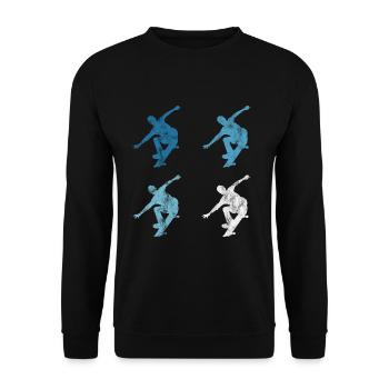 Skateboarder Skateboard Skater Skate Skateing - Sweat-shirt Unisexe - noir - Devant - Alina (178cm) & Michal (187cm)