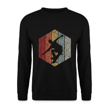 Skateboarder Skateboard Skater Skate Skateing - Sweat-shirt Unisexe - noir - Devant - Alina (178cm) & Michal (187cm)