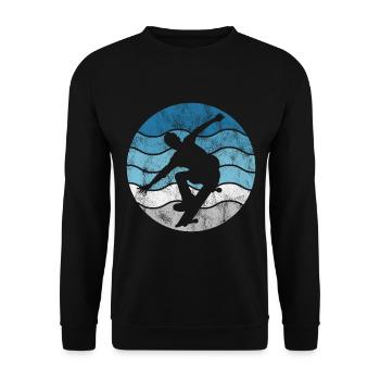 Skateboarder Skateboard Skater Skate Skateing - Sweat-shirt Unisexe - noir - Devant - Alina (178cm) & Michal (187cm)