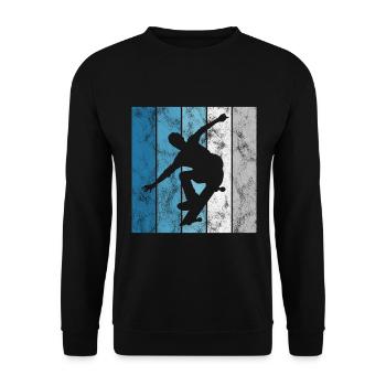 Skateboarder Skateboard Skater Skate Skateing - Sweat-shirt Unisexe - noir - Devant - Alina (178cm) & Michal (187cm)