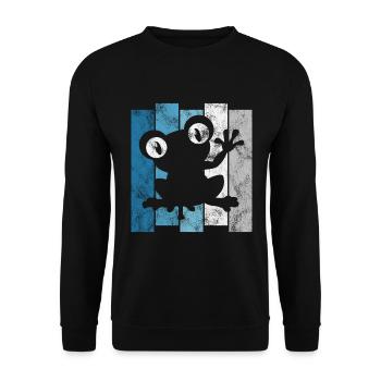 Frosch Frösche Geschenk für Kinder Lustig Witzig - Unisex Pullover - Schwarz - Vorne - Alina (178cm) & Michal (187cm)