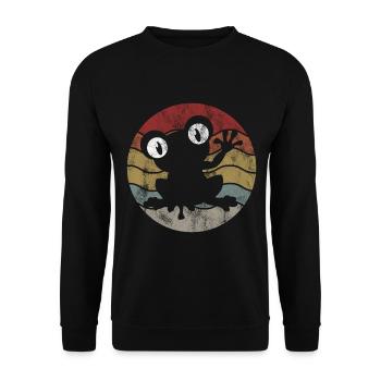Frog Frogs Gift for Kids Funny Funny - Unisex Sweatshirt - black - Front - Alina (178cm) & Michal (187cm)