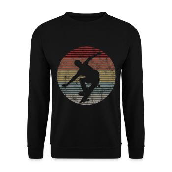 Skateboarder Skateboard Skater Skate Skateing - Sweat-shirt Unisexe - noir - Devant - Alina (178cm) & Michal (187cm)
