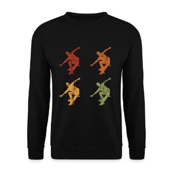 Skateboarder Skateboard Skater Skate Skateing - Unisex Pullover - Schwarz - Vorne - Alina (178cm) & Michal (187cm)