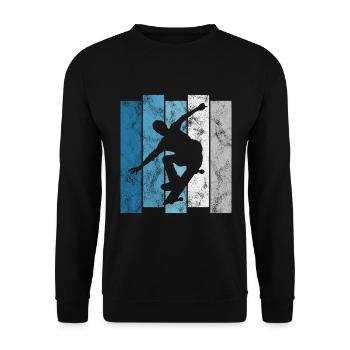 Skateboarder Skateboard Skater Skate Skateing - Sweat-shirt Unisexe - noir - Devant - Alina (178cm) & Michal (187cm)