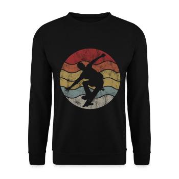 Skateboarder Skateboard Skater Skate Skateing - Sweat-shirt Unisexe - noir - Devant - Alina (178cm) & Michal (187cm)