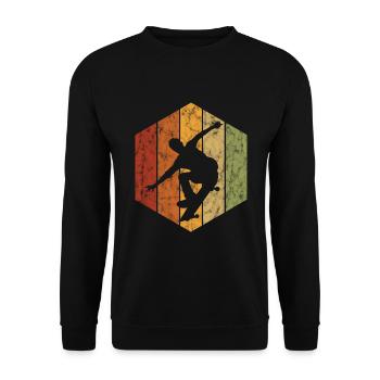 Skateboarder Skateboard Skater Skate Skateing - Sweat-shirt Unisexe - noir - Devant - Alina (178cm) & Michal (187cm)