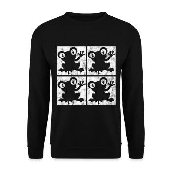 Frog Frogs Gift for Kids Funny Funny - Unisex Sweatshirt - black - Front - Alina (178cm) & Michal (187cm)