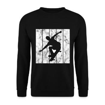 Skateboarder Skateboard Skater Skate Skateing - Unisex Pullover - Schwarz - Vorne - Alina (178cm) & Michal (187cm)